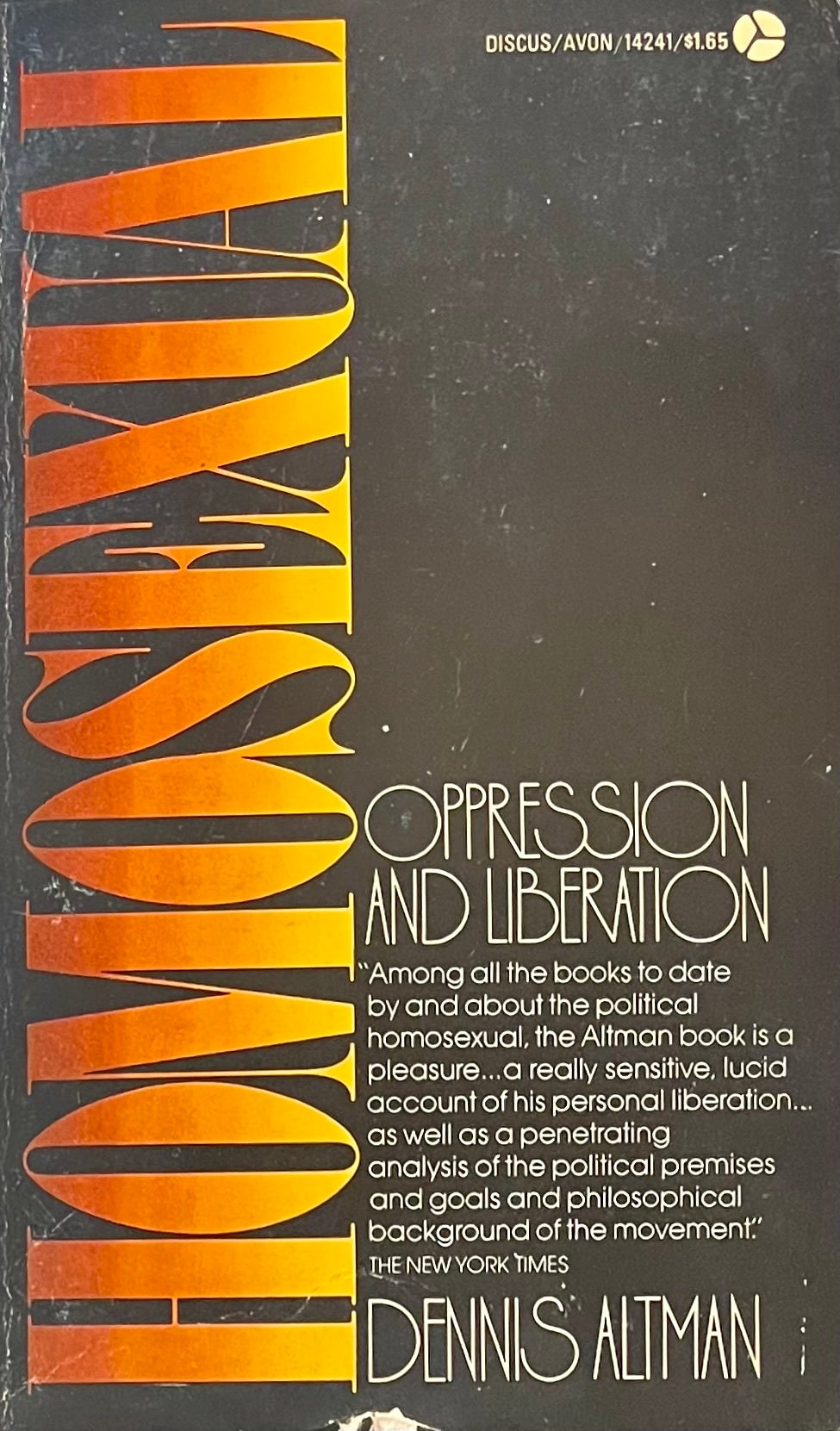 Homosexual oppression and liberation - Dennis Altman (used)