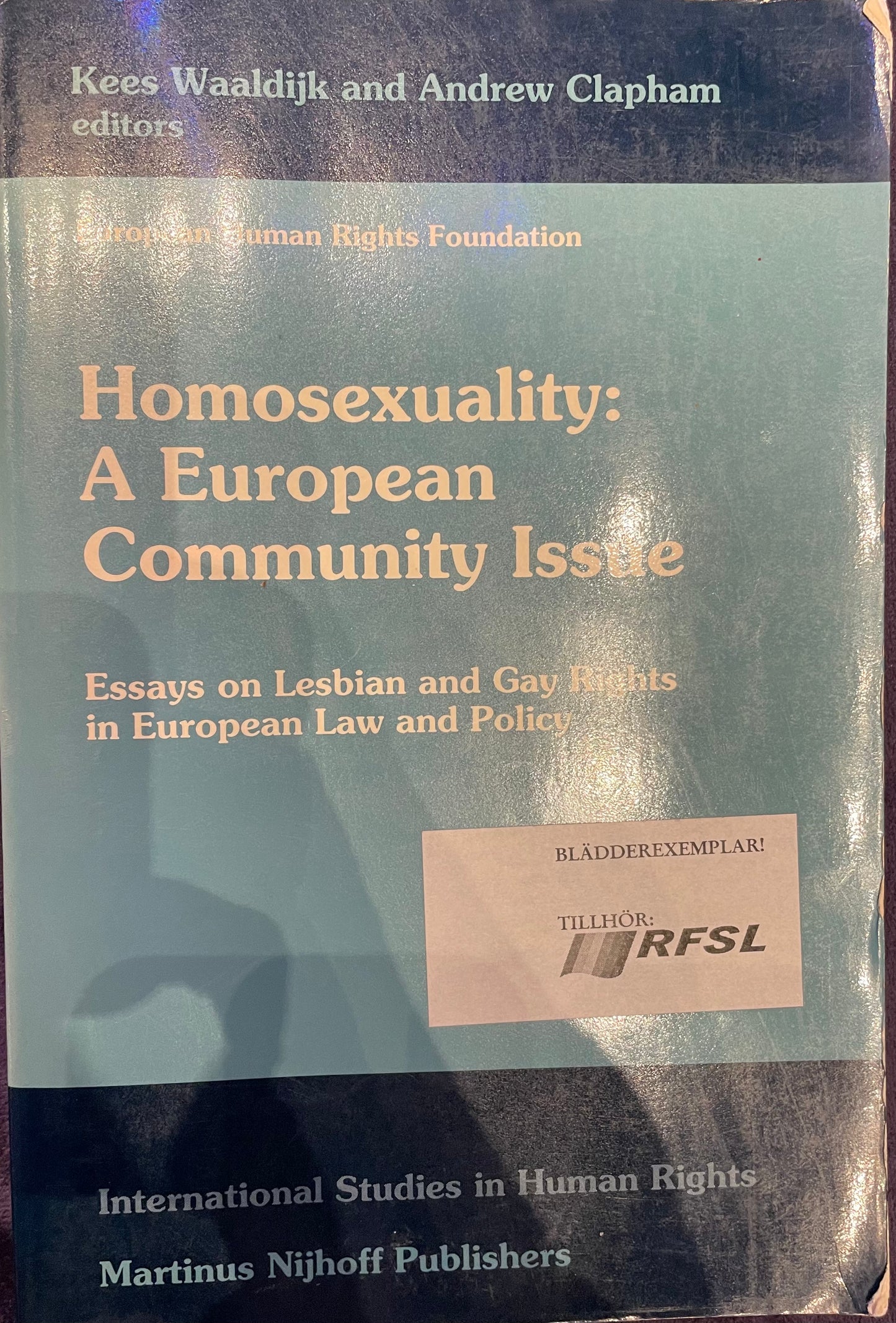 Homosexuality: A European Community Issue: Essays on Lesbian and Gay Rights in European Law and Policy by Kees Waaldijk & Andrew Clapham (used)