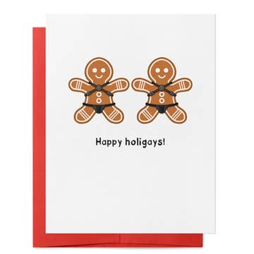Kort - Happy Holigays! (pepparkaksfigurer)