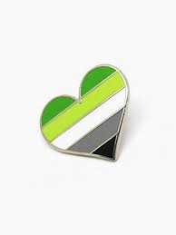 Emalj hjärta pin - aromantisk/ aromantic heart