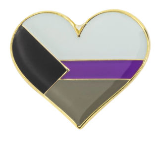 Emalj hjärta pin - Demisexuell/demisexual heart