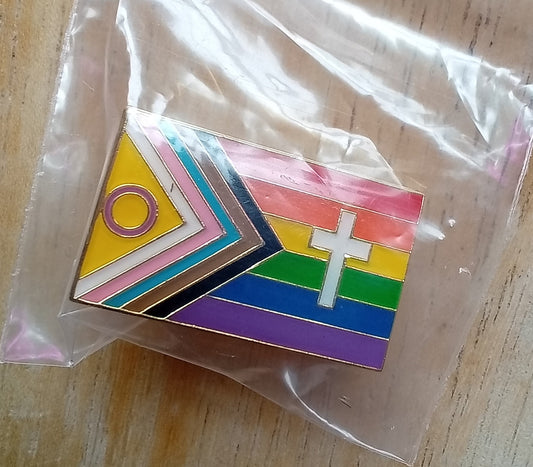 Progress Pride Intersex Cross Pin