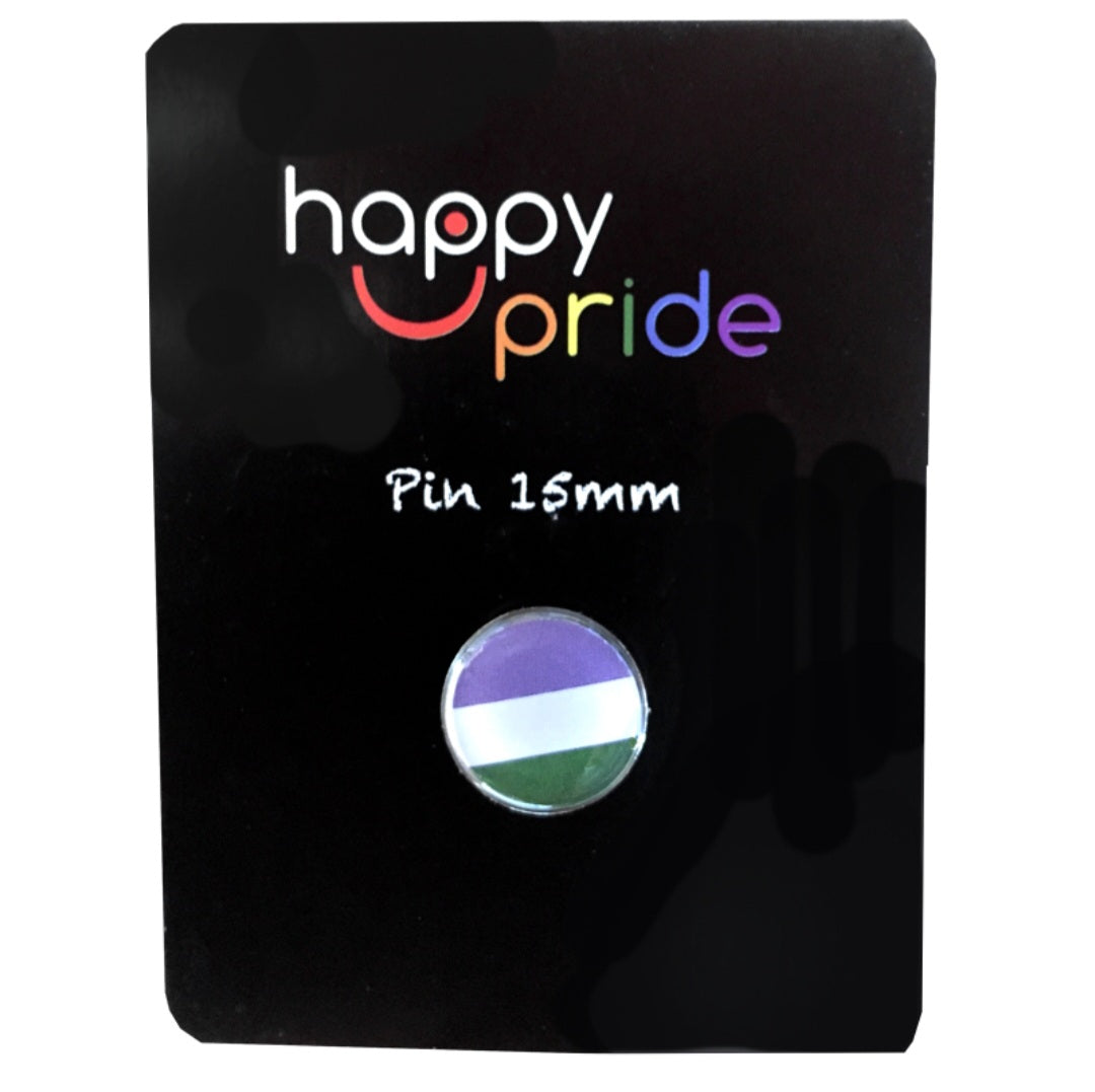 Rund pin; Gender queer - Happy Pride