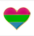 Emalj hjärta pin - Polysexual heart, Rainbowshop