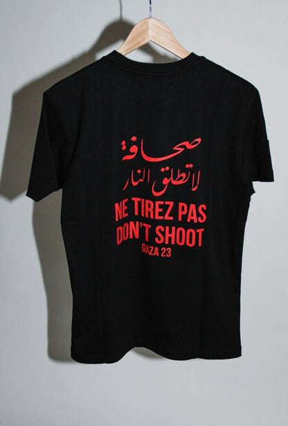 Ne Tirez Pas t-shirt black red back