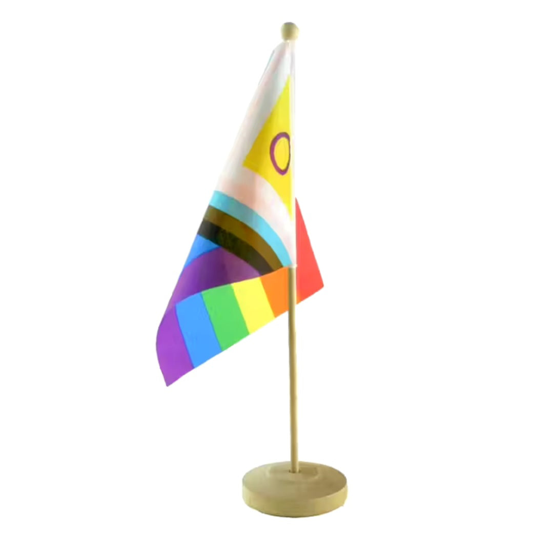 Flagga - Intersex progress pride (bordsflagga)