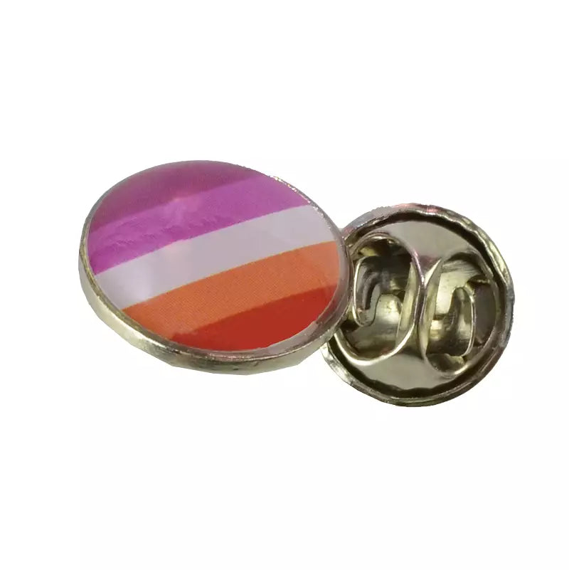 Rund pin; lesbisk solnedgång/ lesbian sunset - Happy Pride