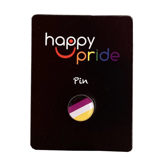 Rund pin; ickebinär/ non-binary - Happy Pride