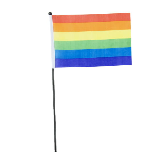 Liten prideflagga på pinne