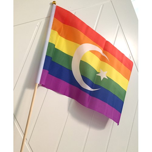 Muslim prideflagga på pinne