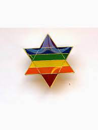 Emalj pin- Davidsstjärnan Regnbåge/ Jewish Rainbow