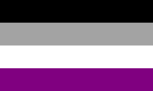 Liten asexuell flagga på pinne