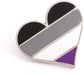 Emalj hjärta pin - Asexuell/ ace heart
