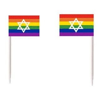 Cocktailflaggor Davidstjärnan Jewish Rainbow